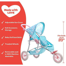 Adora - Twin Jogger Baby Doll Stroller, Flower Power Image 2