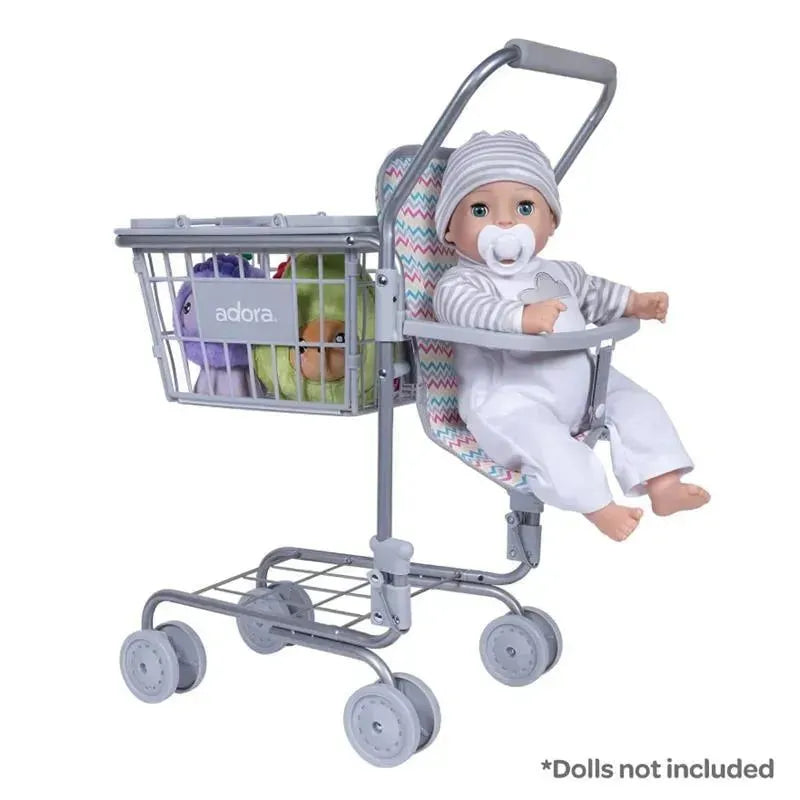 Shopping Cart With Baby Doll Seat Adora Zig Zag Rainbow Doll