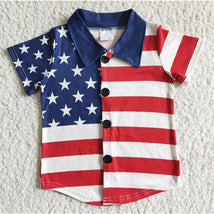 Aier Baby Boys 4Th Of July Star Stripe Shirts Image 1