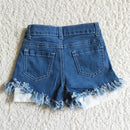 Aier - Baby Girls 4Th Of July Summer Denim Star Shorts Image 2