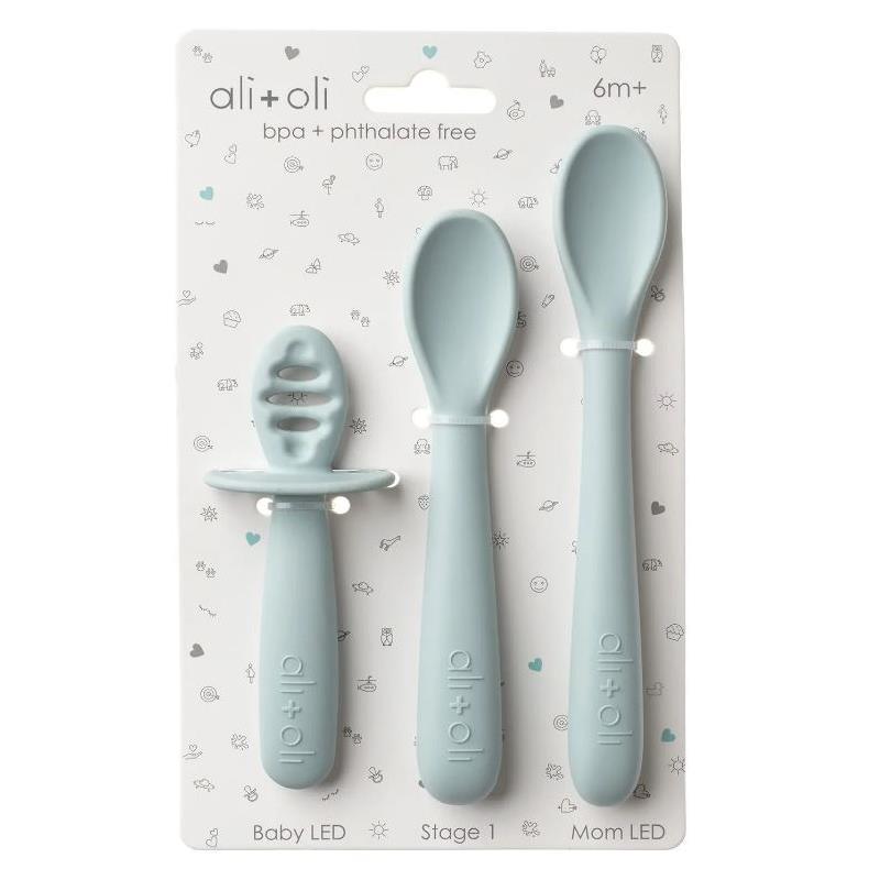 Ali + Oli - 3Pk Multi Stage Spoon Set For Baby, Blue Image 4