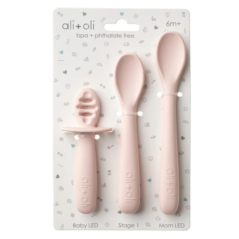 Ali + Oli - 3Pk Multi Stage Spoon Set For Baby, Blush Image 2