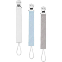 Ali + Oli - 3Pk Pacifier Clip Linen, Sky Image 1