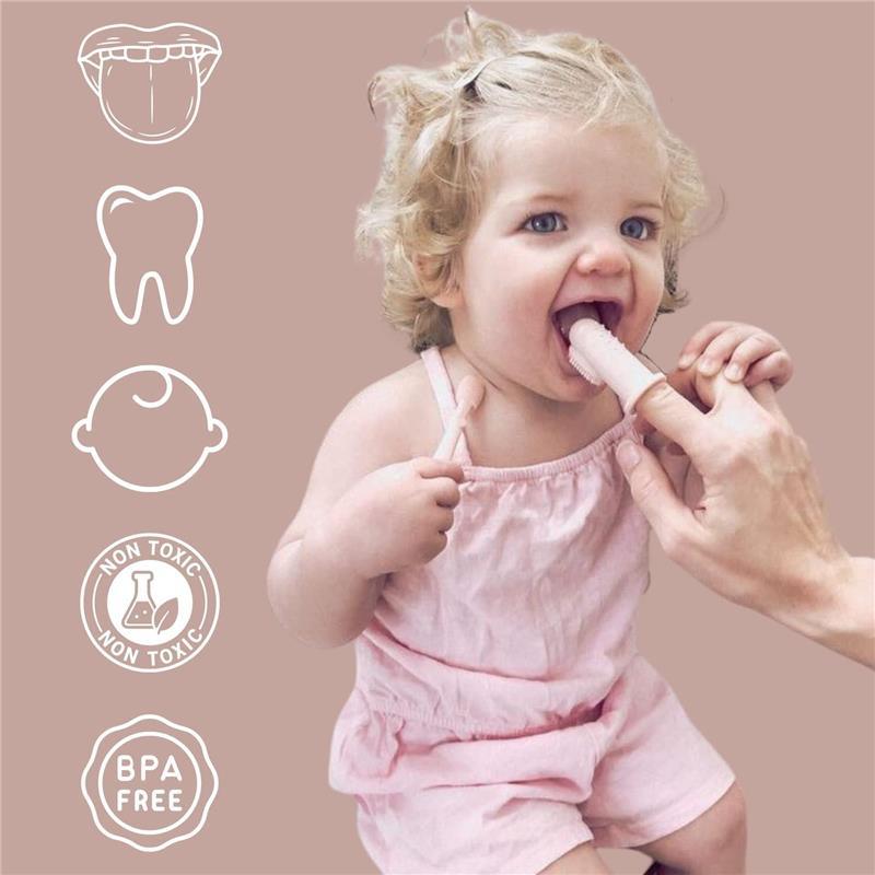 Ali + Oli - Baby Finger Toothbrush & Tongue Cleaner Oral Set, Ivory Image 5