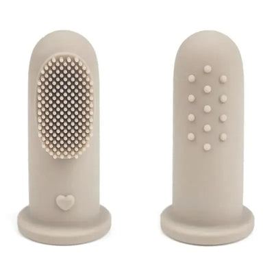 Ali + Oli - Baby Finger Toothbrush & Tongue Cleaner Oral Set, Sand Image 2