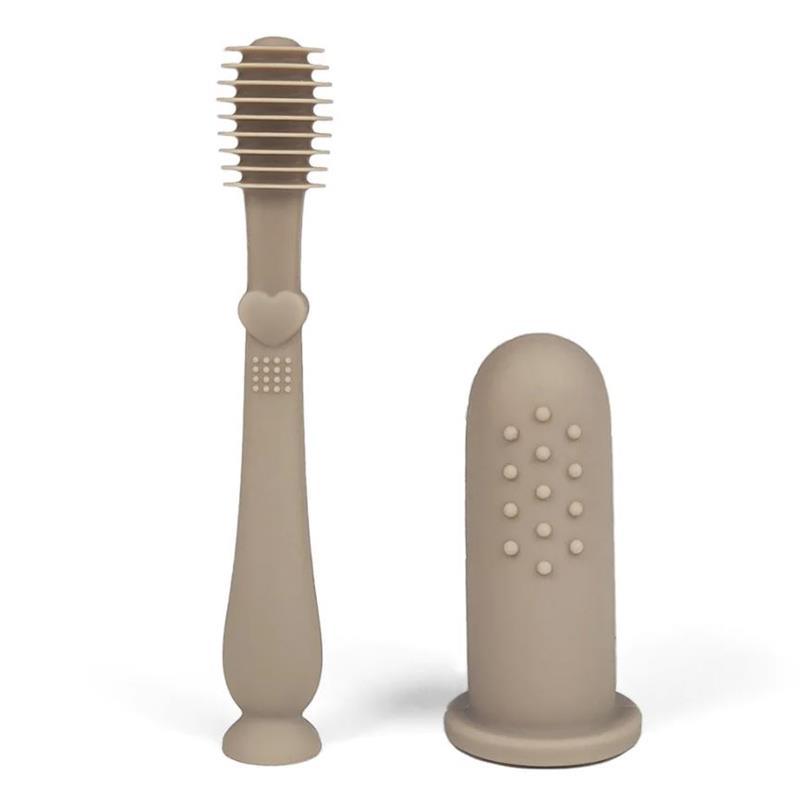 Ali + Oli - Baby Finger Toothbrush & Tongue Cleaner Oral Set, Sand Image 3