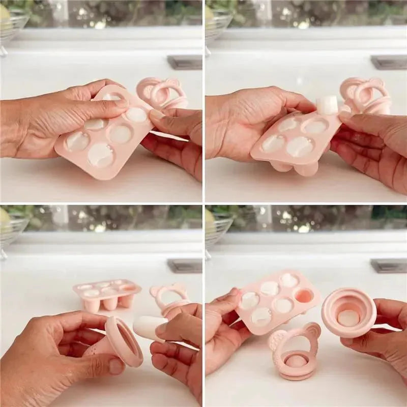 Ali+Oli - Breastmilk Freezer Trays BPA-Free Food-Grade Silicone, 2 Pack, Light Pink Image 6