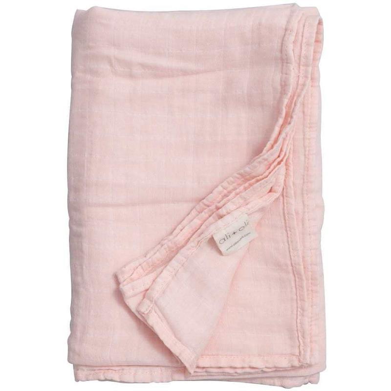 Ali + Oli Muslin Swaddle Blanket (Soft Pink) Image 2