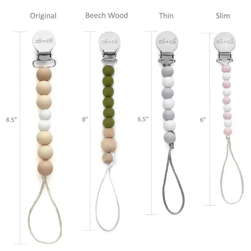 Ali + Oli Pacifier Clip (White Wood) Image 5