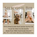 Ali + Oli Silicone Baby Bib Roll Up & Stay Closed (Pebble) Image 3