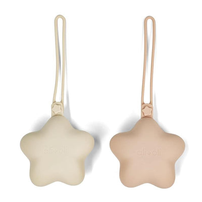Ali + Oli - Silicone Pacifier Case Star 2Pk, Blush Sand Image 1