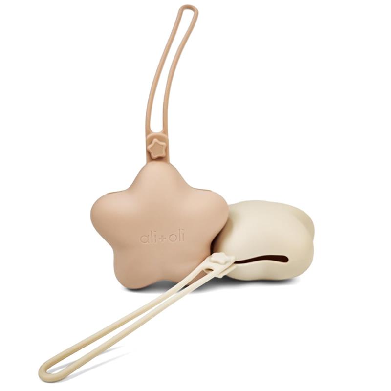 Ali + Oli - Silicone Pacifier Case Star 2Pk, Blush Sand Image 2