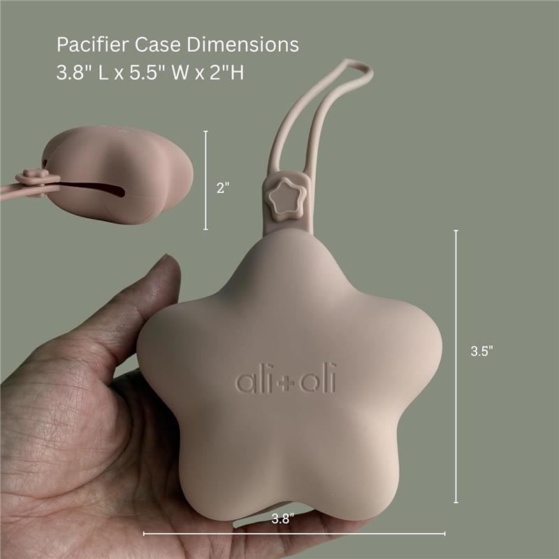 Ali + Oli - Silicone Pacifier Case Star 2Pk, Blush Sand Image 6