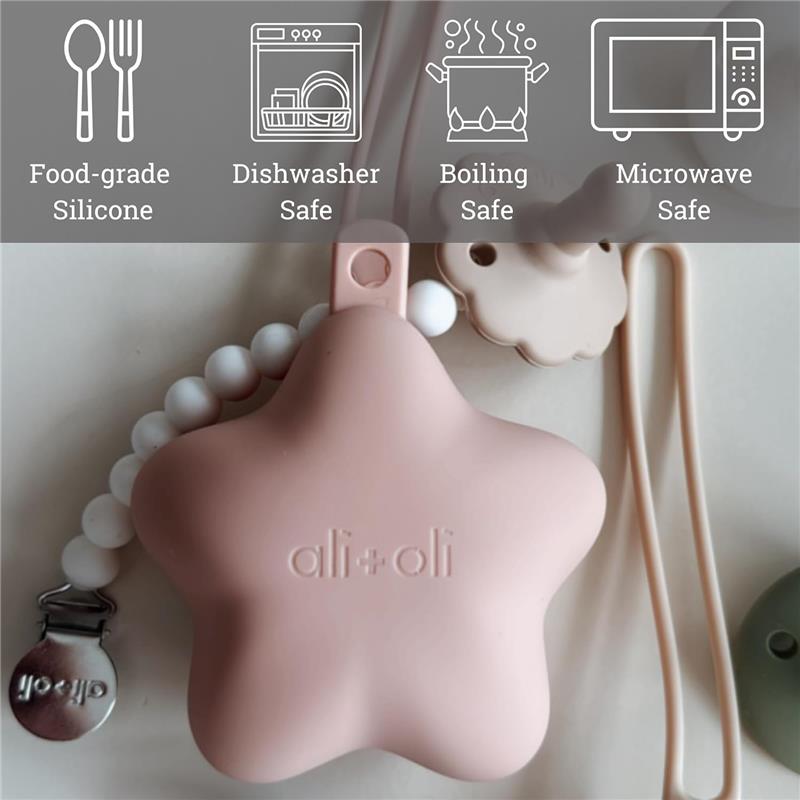 Ali + Oli - Silicone Pacifier Case Star 2Pk, Blush Sand Image 8