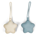Ali + Oli - Silicone Pacifier Case Star 2Pk, Mist-Sand Image 1