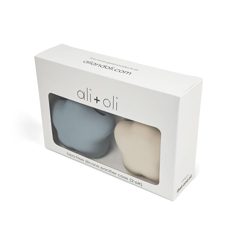 Ali + Oli - Silicone Pacifier Case Star 2Pk, Mist-Sand Image 4