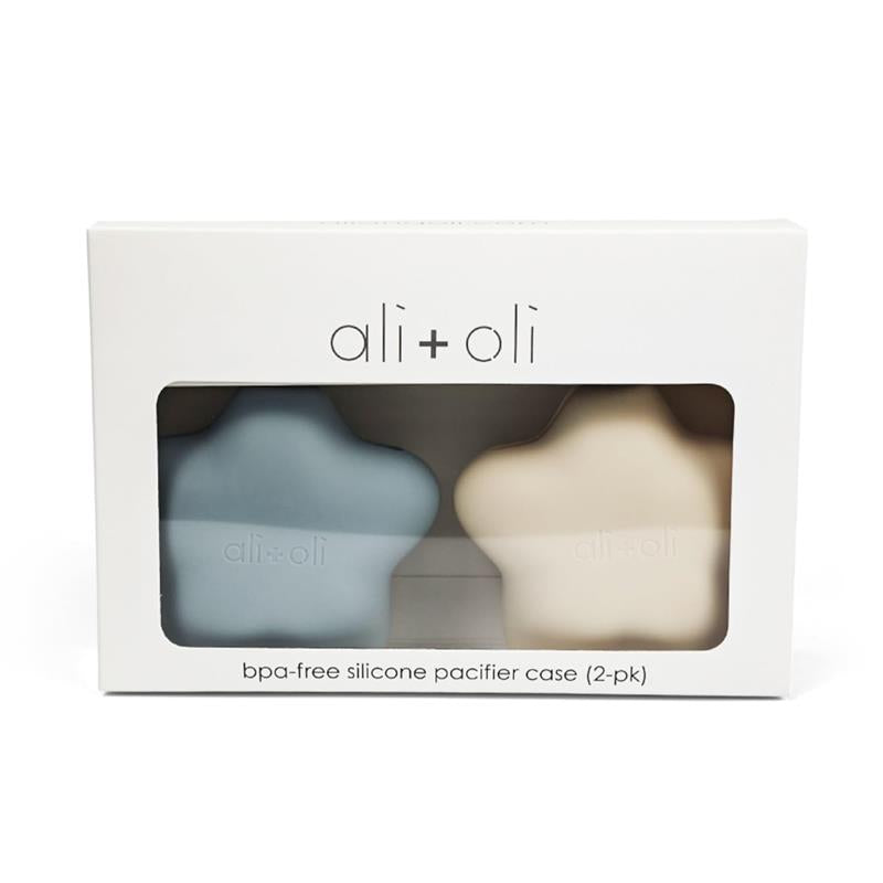 Ali + Oli - Silicone Pacifier Case Star 2Pk, Mist-Sand Image 6