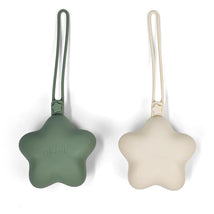 Ali + Oli - Silicone Pacifier Case Star 2Pk, Sage Sand Image 1