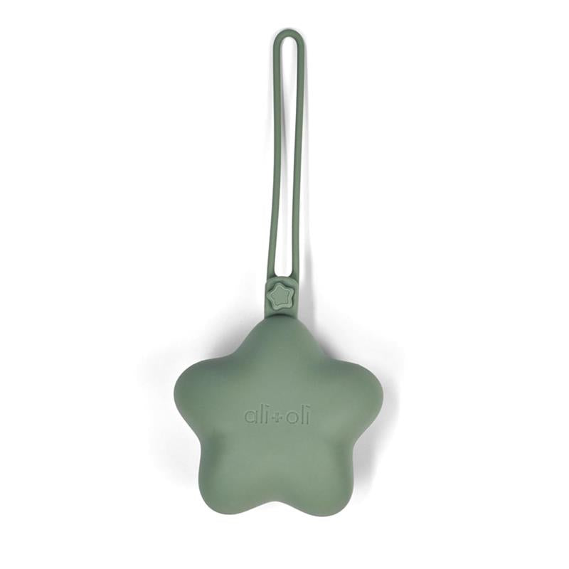 Ali + Oli - Silicone Pacifier Case Star 2Pk, Sage Sand Image 7