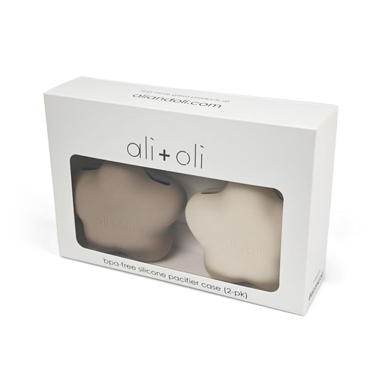 Ali + Oli - Silicone Pacifier Case Star 2Pk, Taupe-Sand Image 2