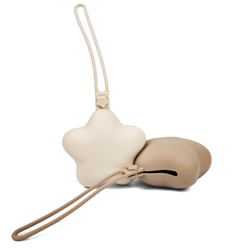 Ali + Oli - Silicone Pacifier Case Star 2Pk, Taupe-Sand Image 5