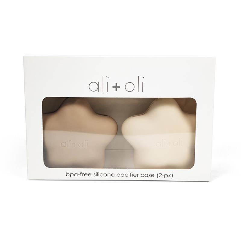 Ali + Oli - Silicone Pacifier Case Star 2Pk, Taupe-Sand Image 7
