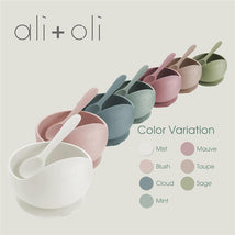 Ali + Oli - Silicone Suction Bowl & Spoon Set, Sage Image 2