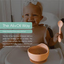 Ali + Oli - Silicone Suction Bowl & Spoon Set Wavy, Dusty Rose Image 6
