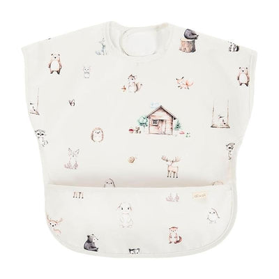 Ali + Oli - Smock Bib For Baby & Todler Short Sleeve, Woodlands Image 1