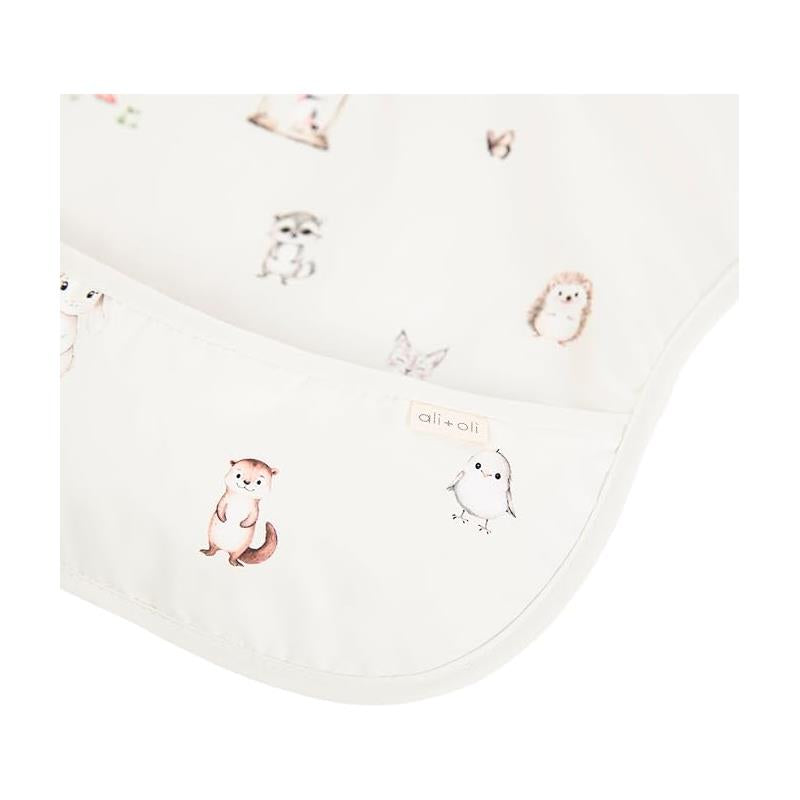 Ali + Oli - Smock Bib For Baby & Todler Short Sleeve, Woodlands Image 3