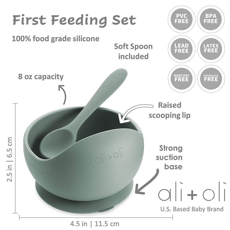 Ali + Oli Suction Bowl & Spoon (Mint) Image 15