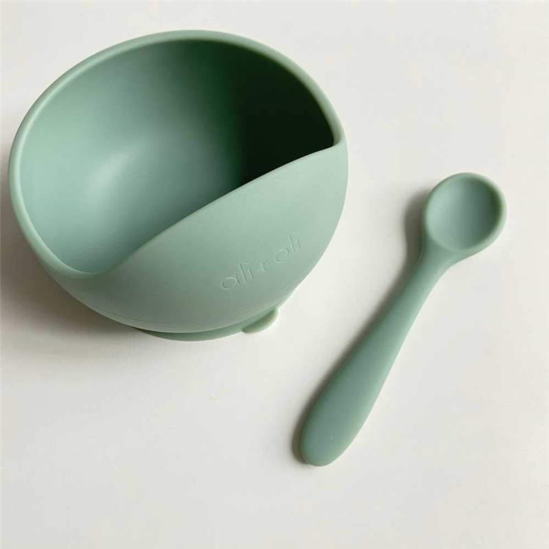 Ali + Oli Suction Bowl & Spoon (Mint) Image 3