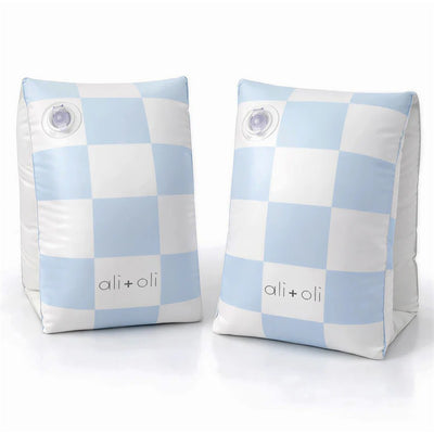 Ali + Oli - Swim Arm Band Wings Inflatable Float (Blue Checkers) Image 1