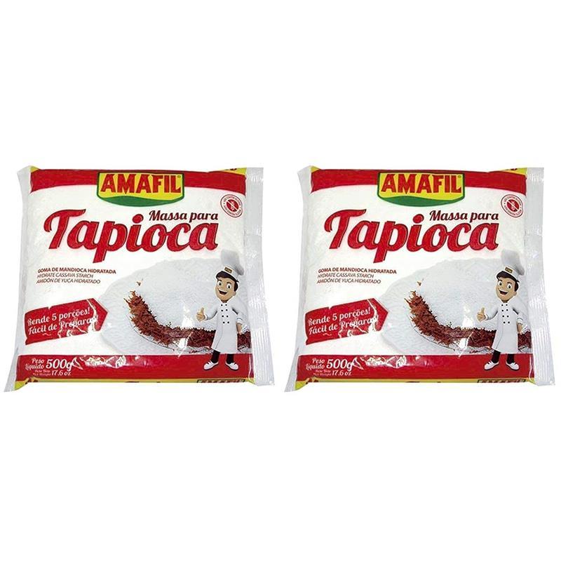 Amafil BrazilianTapioca Flour | Massa Para Tapioca | Farinha de Tapioca - 500G 17.6Oz (2 Pack) Image 1