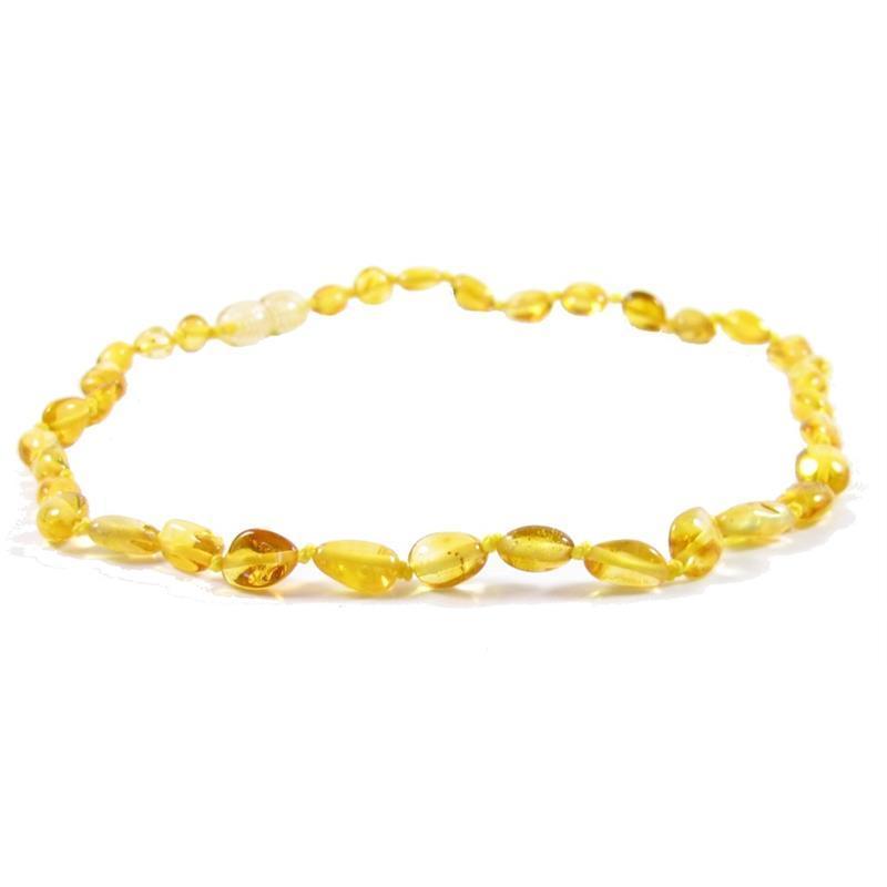 Amber Monkey Polished 12-13 Inch Necklace, Lemon Bean Pop Image 1