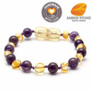Amber Stone Baltic Amber & Amethyst Bracelet 9 Image 1