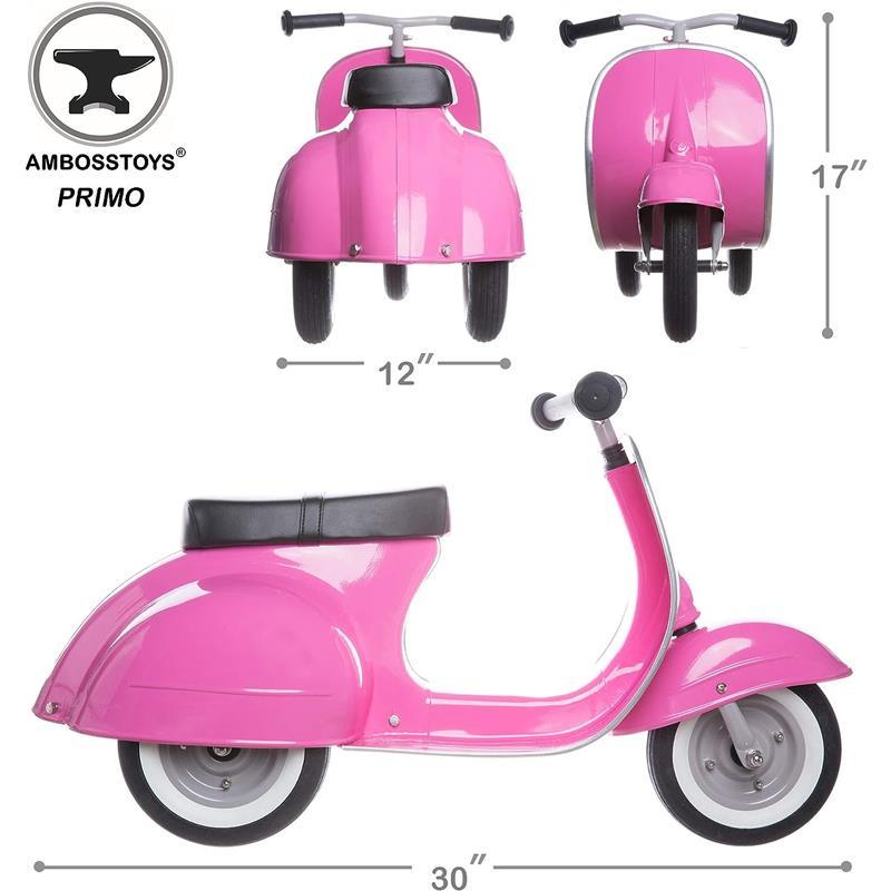 Ambosstoys - Toddler Metal Ride-On Scooters, Pink Image 3