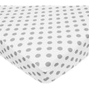 American Baby - 100% Natural Cotton Percale Fitted Crib Sheet, Dots Image 1