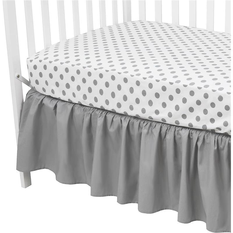 American Baby - 100% Natural Cotton Percale Fitted Crib Sheet, Dots Image 2