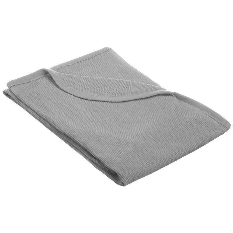 American Baby - 100% Natural Cotton Thermal/Waffle Swaddle Blanket, Grey Image 1