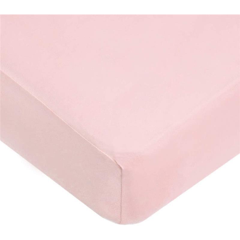 American Baby - 100% Natural Organic Cotton Jersey Knit Fitted Crib Sheet, Pink Image 1