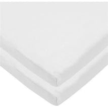 American Baby - 15 x 33 Fitted Bassinet Sheet, 100% Natural Cotton, White Image 1