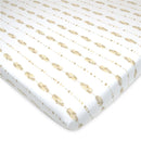 American Baby Company - Fitted Mini Crib Sheet 24 x 38, Soft Breathable Neutral 100% Cotton Jersey Portable Sheet, Taupe Feather Image 1