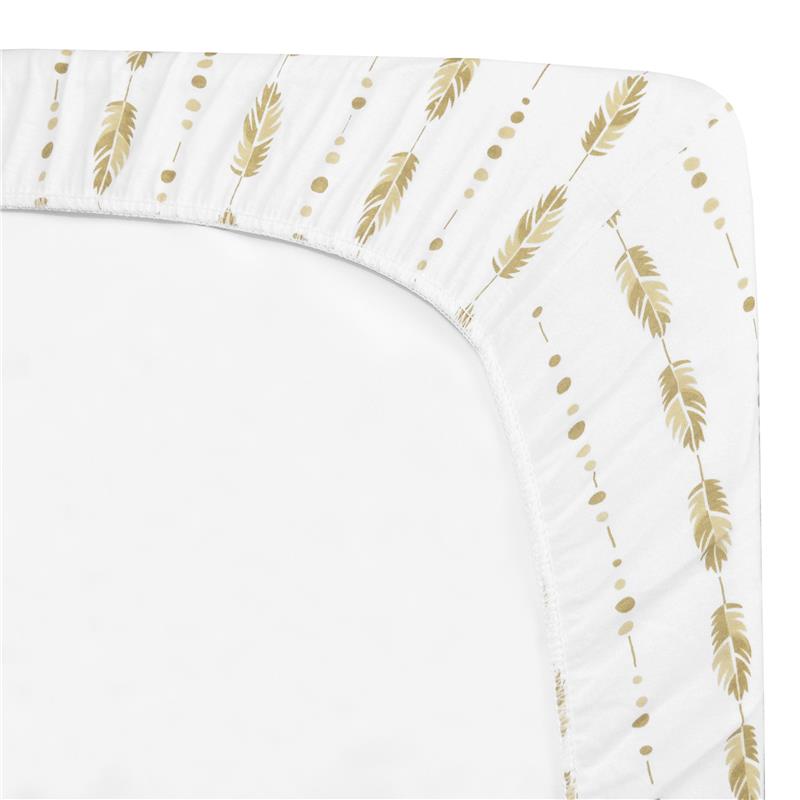 American Baby Company - Fitted Mini Crib Sheet 24 x 38, Soft Breathable Neutral 100% Cotton Jersey Portable Sheet, Taupe Feather Image 2