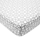 American Baby Company Heavenly Soft Chenille Fitted Crib Sheet, Gray Lattice Image 1