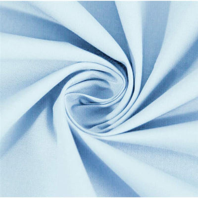 Light blue percale fabric, smooth and soft, suitable for an American Baby Company crib sheet.