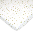 American Baby Company - Printed 100% Natural Cotton Jersey Knit Fitted Portable/Mini-Crib Sheet, Taupe Triangles Image 1