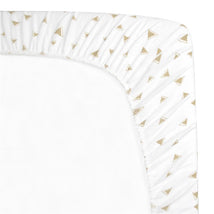 American Baby Company - Printed 100% Natural Cotton Jersey Knit Fitted Portable/Mini-Crib Sheet, Taupe Triangles Image 2