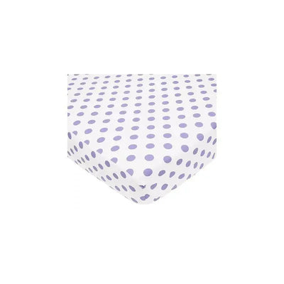 American Baby Cotton Percale Fitted Crib Sheet, Lavender Dots Image 1
