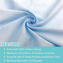 American Baby - Fitted Bassinet Sheet 100% Natural Cotton Jersey Knit, Blue Image 3